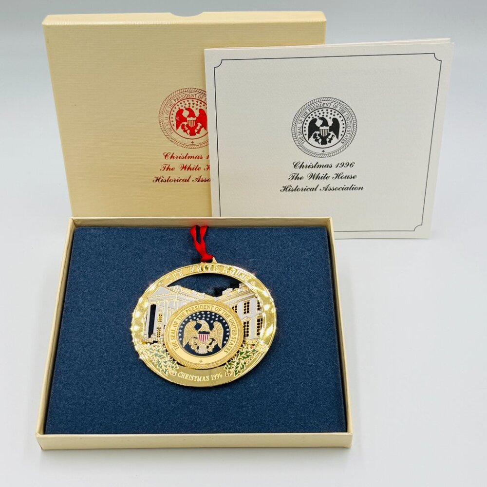 1996 White House Historical Association Christmas Ornament Fillmore Box insert